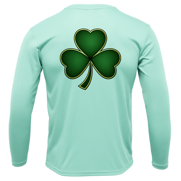 St. Patrick's Day Clover Men's Long Sleeve UPF 50+ Dry-Fit Shirt