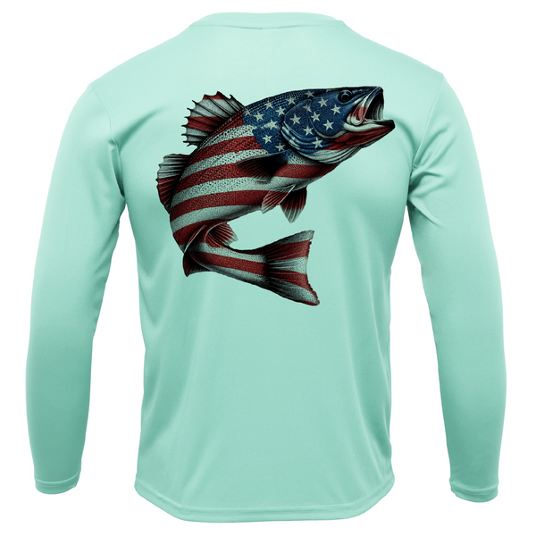 Chesapeake Bay USA Rockfish Men's Long Sleeve UPF 50+ Dry-Fit Shirt