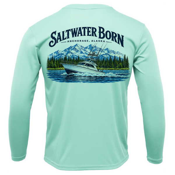 Anchorage, AK Angler Men's Long Sleeve UPF 50+ Dry-Fit Shirt