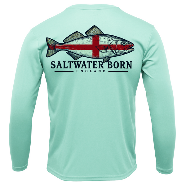 Saltwater Born England Cod Men's Long Sleeve UPF 50+ Dry-Fit Shirt