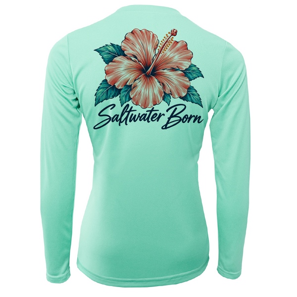 Saltwater Born Island Bloom Women's Long Sleeve UPF 50+ Dry-Fit Shirt