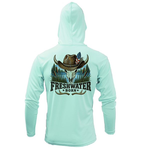 Freshwater Born- Hooked on America Boy's Long Sleeve UPF 50+ Dry-Fit Hoodie