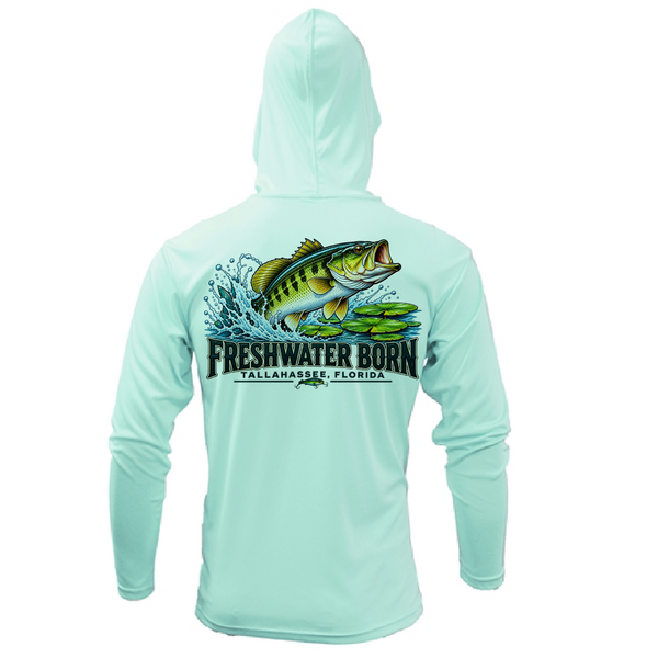 Tallahassee, FL Freshwater Born Largemouth Bass Men's Long Sleeve UPF 50+ Dry-Fit Hoodie