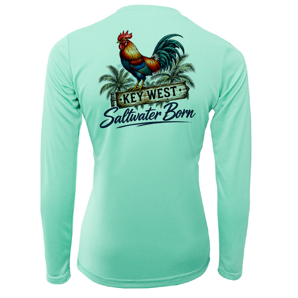 Key West, FL Rooster Women's Long Sleeve UPF 50+ Dry-Fit Shirt