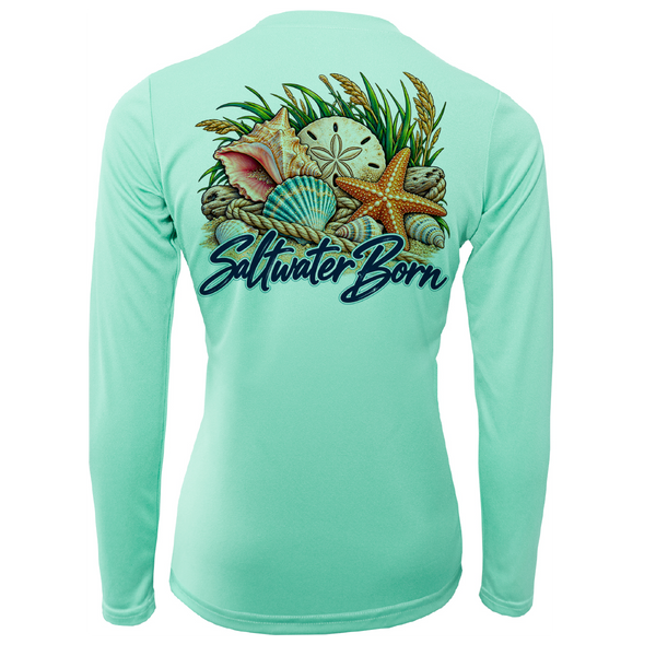 Saltwater Born Coastal Treasures Women's Long Sleeve UPF 50+ Dry-Fit Shirt