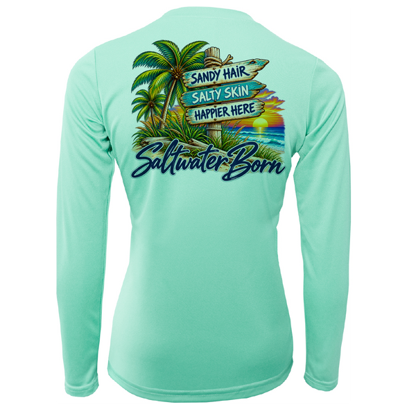 Saltwater Born Salty Sunset Women's Long Sleeve UPF 50+ Dry-Fit Shirt