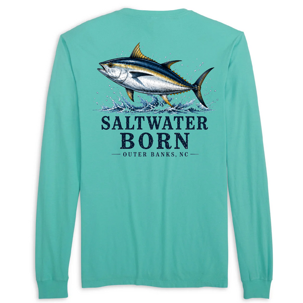 Outer Banks, NC Tuna Men's Cotton Long Sleeve Shirt