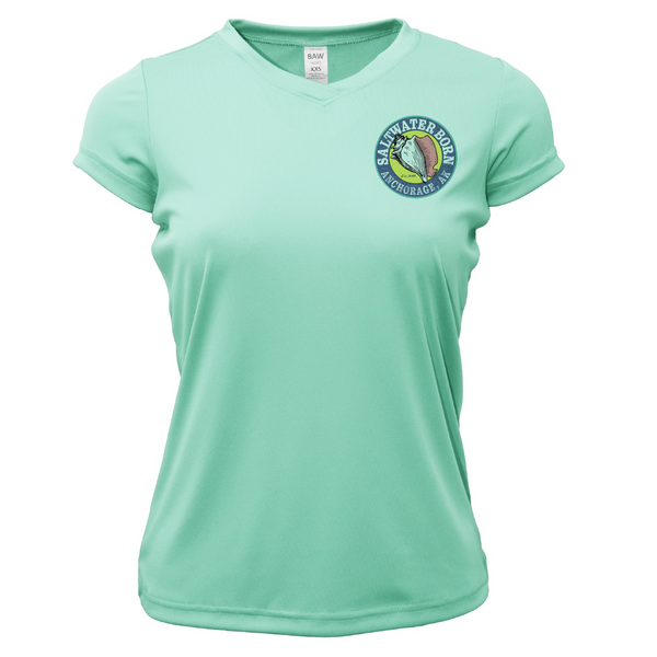 Anchorage, AK Bush Plane Women's Short Sleeve UPF 50+ Dry-Fit Shirt