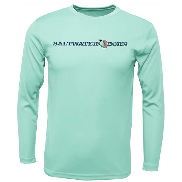 Saltwater Born Siesta Key, FL Wave Men's Long Sleeve UPF 50+ Dry-Fit Shirt