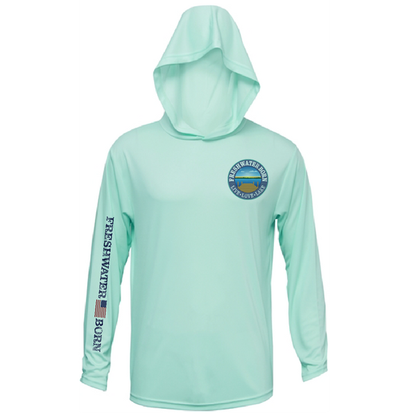Freshwater Born Realistic Largemouth Bass Men's Long Sleeve UPF 50+ Dry-Fit Hoodie