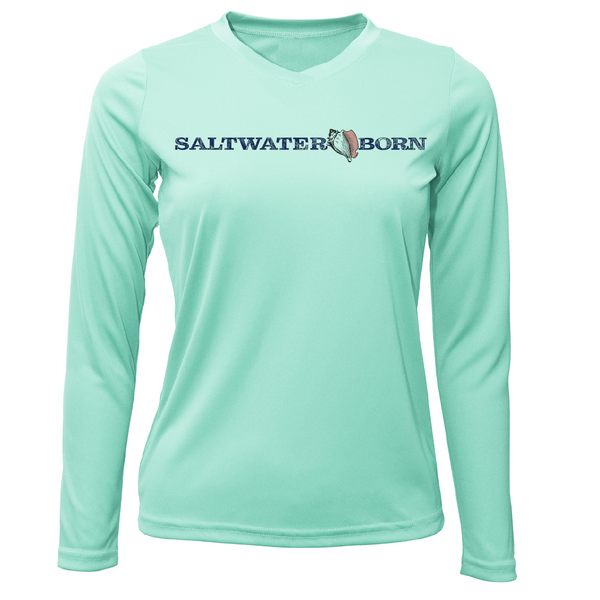 Saltwater Born Good Times Salty Vibes Women's Long Sleeve UPF 50+ Dry-Fit Shirt