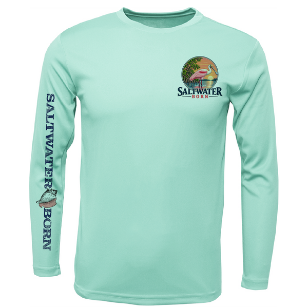 Roseate Spoonbill Men's Long Sleeve UPF 50+ Dry-Fit Shirt