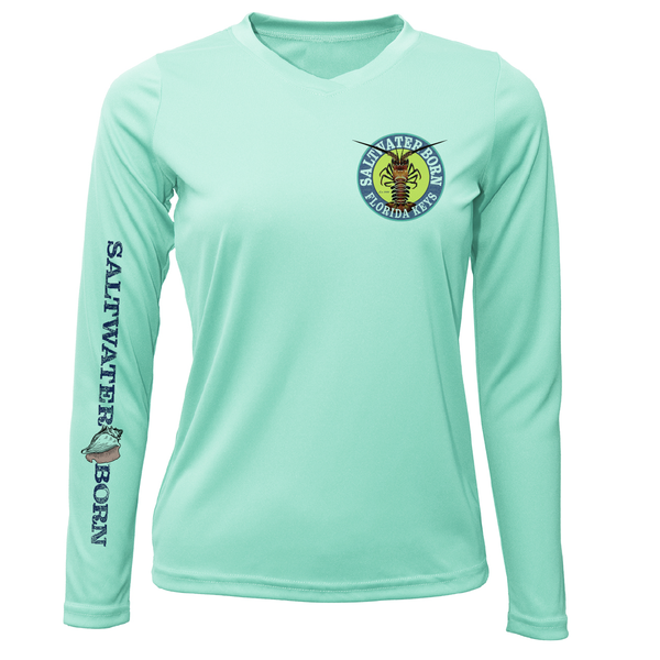 Florida Keys Realistic Lobster Women's Long Sleeve UPF 50+ Dry-Fit Shirt