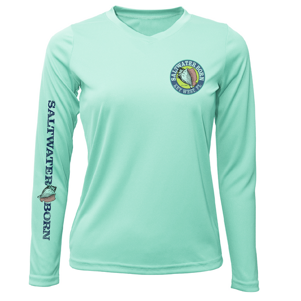 Key West, FL Rooster Women's Long Sleeve UPF 50+ Dry-Fit Shirt