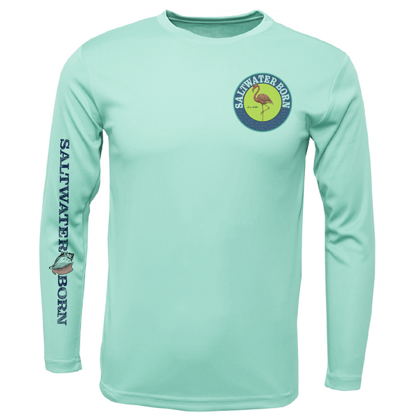 Saltwater Born Flamingo Men's Long Sleeve UPF 50+ Dry-Fit Shirt