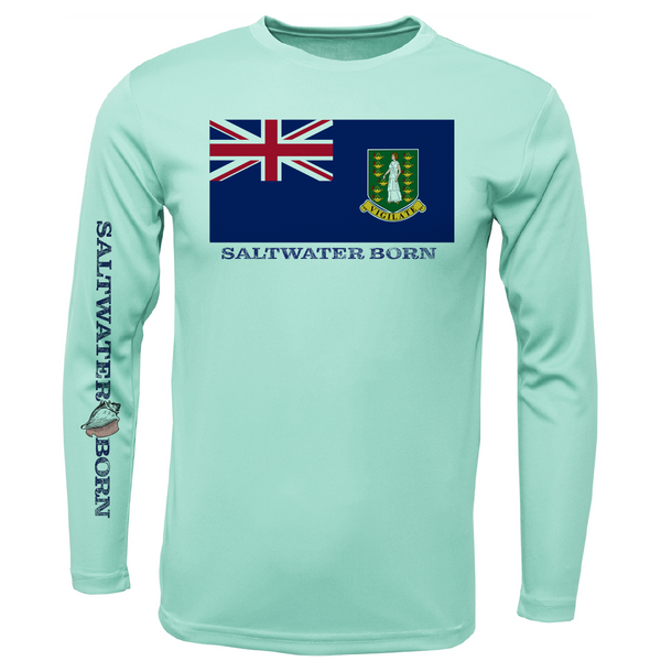 British Virgin Islands Flag Men's Long Sleeve UPF 50+ Dry-Fit Shirt