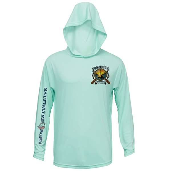 Indigenous People's Day Sunset Paddle Men's Long Sleeve UPF 50+ Dry-Fit Hoodie