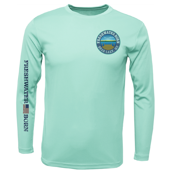 Bear Lake, MN Freshwater Born State Flag Men's Long Sleeve UPF 50+ Dry-Fit Shirt