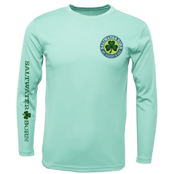 St. Patrick's Day Clover Men's Long Sleeve UPF 50+ Dry-Fit Shirt