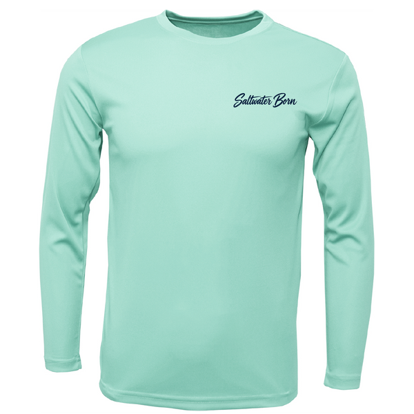 Long Island, NY Saltwater Born Sportfish Men's Long Sleeve UPF 50+ Dry-Fit Shirt
