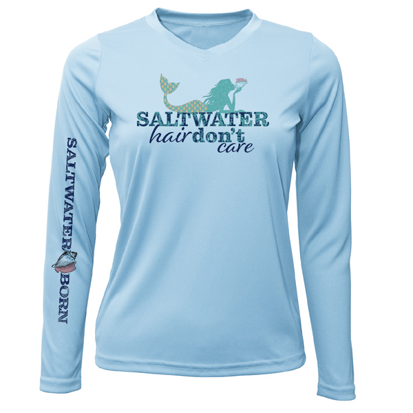 Tarpon Springs, FL "Saltwater Hair Don't Care" Long Sleeve UPF 50+ Dry-Fit Shirt