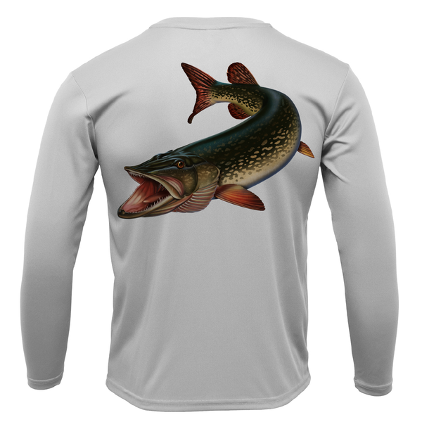 Florida Freshwater Born Pike Men's Long Sleeve UPF 50+ Dry-Fit Shirt