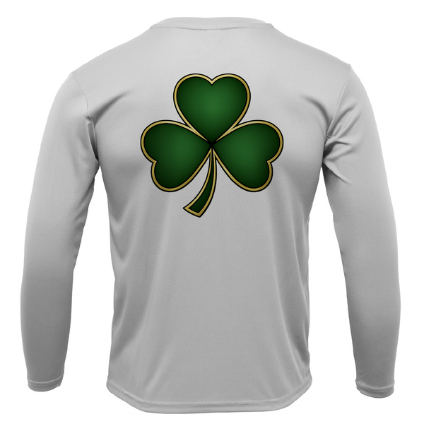 St. Patrick's Day Clover Men's Long Sleeve UPF 50+ Dry-Fit Shirt