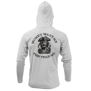 Saltwater Born "Women Want Me, Fish Fear Me" Men's Long Sleeve UPF 50+ Dry-Fit Hoodie