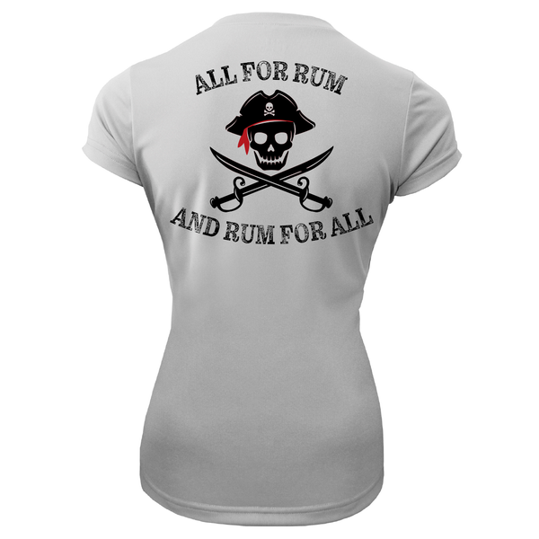 DFW, TX Freshwater Born "All For Rum and Rum For All" Women's Short Sleeve UPF 50+ Dry-Fit Shirt