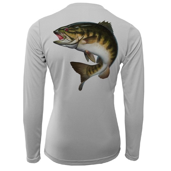 Michigan Freshwater Born Smallmouth Bass Women's Long Sleeve UPF 50+ Dry-Fit Shirt