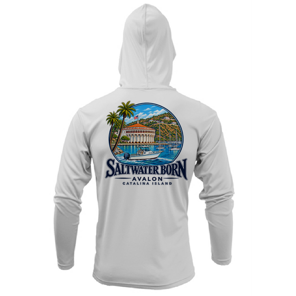 Avalon, CA Harbor Men's Long Sleeve UPF 50+ Dry-Fit Hoodie