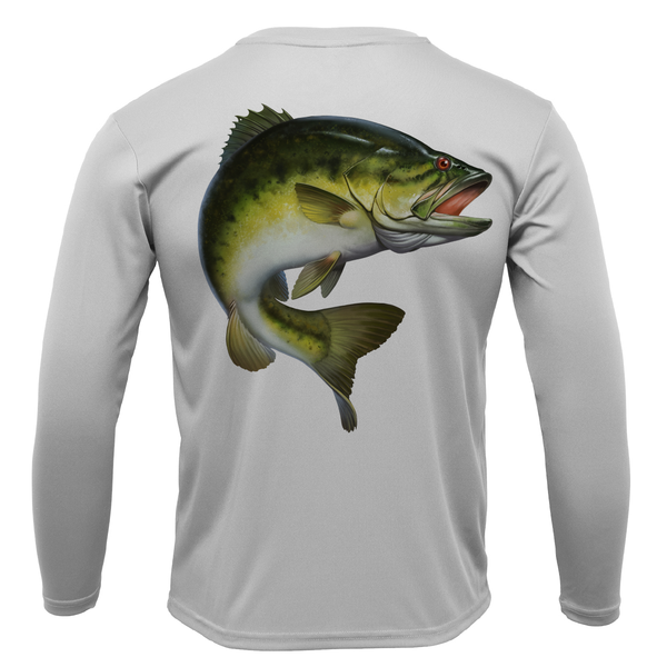 Marietta, GA Freshwater Born Largemouth Bass Men's Long Sleeve UPF 50+ Dry-Fit Shirt