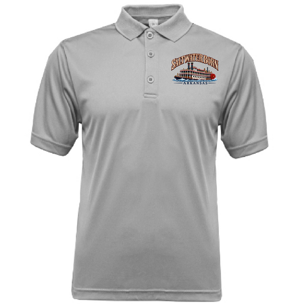 Saltwater Born Arkansas Riverboat Men's Short Sleeve UPF 50+ Dry-Fit Polo