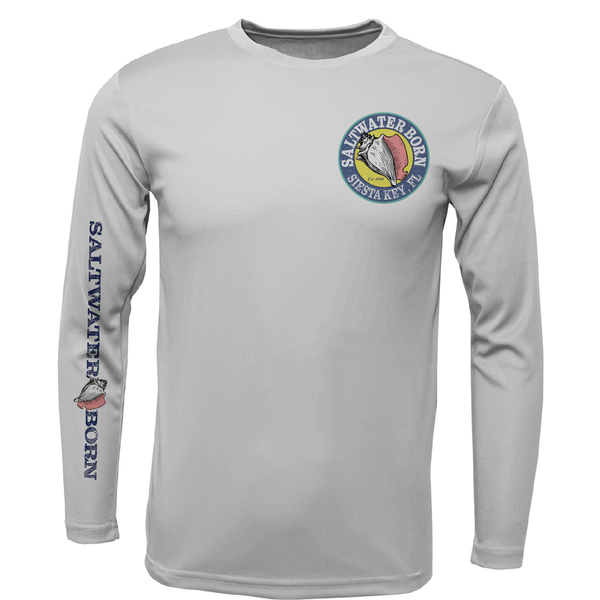 Siesta Key, FL Jaws Men's Long Sleeve UPF 50+ Dry-Fit Shirt