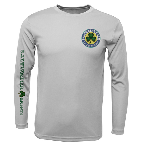 St. Patrick's Day Clover Men's Long Sleeve UPF 50+ Dry-Fit Shirt
