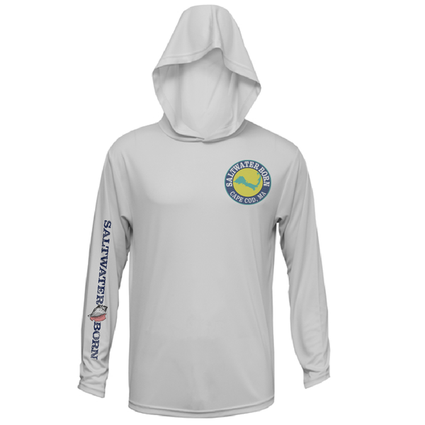 Cape Cod, MA Jaws Men's Long Sleeve UPF 50+ Dry-Fit Hoodie