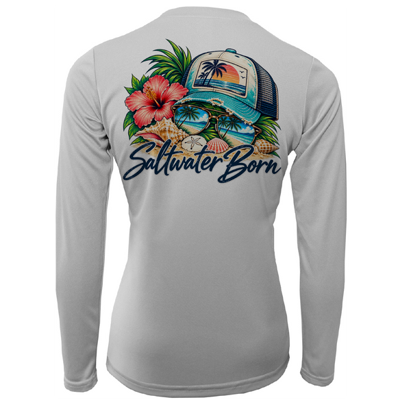 Saltwater Born Tropical State of Mind Women's Long Sleeve UPF 50+ Dry-Fit Shirt