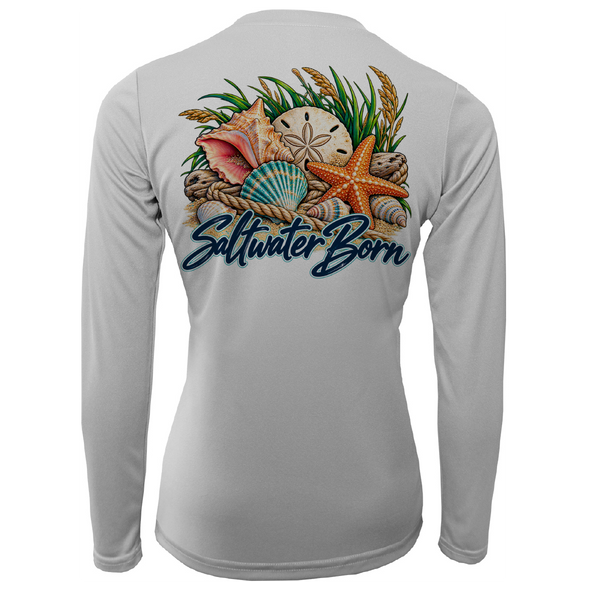 Saltwater Born Coastal Treasures Women's Long Sleeve UPF 50+ Dry-Fit Shirt