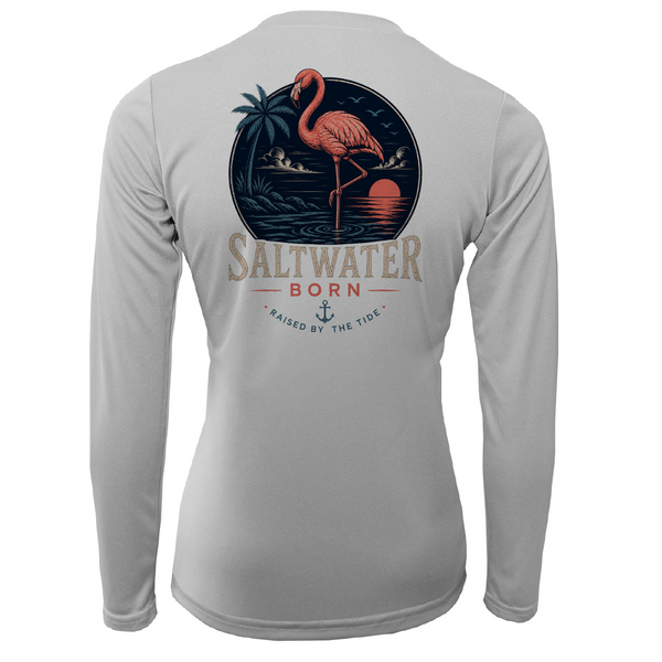 Saltwater Born Flamingo Women's Long Sleeve UPF 50+ Dry-Fit Shirt