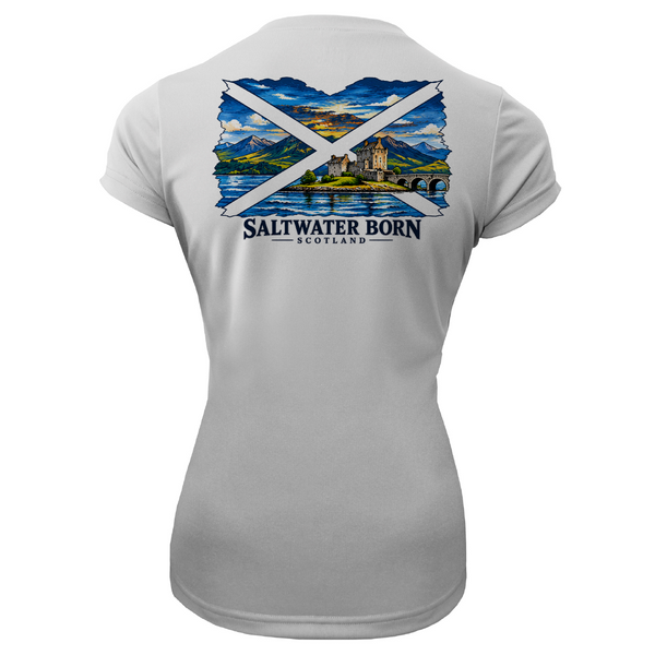 Saltwater Born Scottish Highlands Crossing Women's Short Sleeve UPF 50+ Dry-Fit Shirt