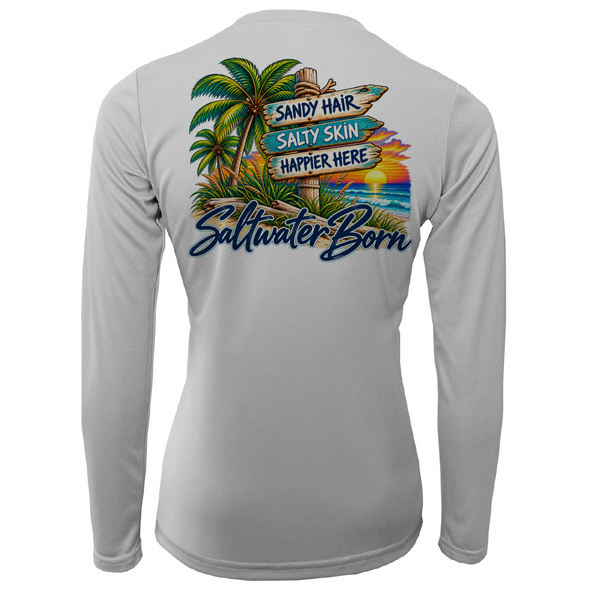 Saltwater Born Salty Sunset Women's Long Sleeve UPF 50+ Dry-Fit Shirt