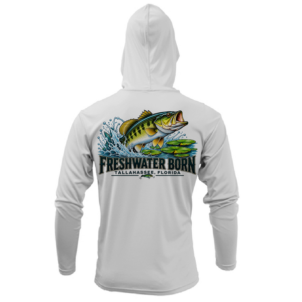 Tallahassee, FL Freshwater Born Largemouth Bass Men's Long Sleeve UPF 50+ Dry-Fit Hoodie
