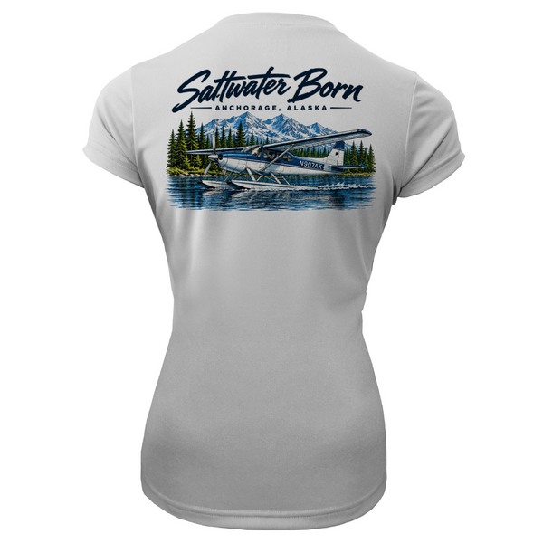 Anchorage, AK Bush Plane Women's Short Sleeve UPF 50+ Dry-Fit Shirt