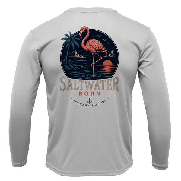 Saltwater Born Flamingo Men's Long Sleeve UPF 50+ Dry-Fit Shirt