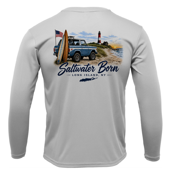 Long Island, NY Saltwater Born Beach Truck Men's Long Sleeve UPF 50+ Dry-Fit Shirt