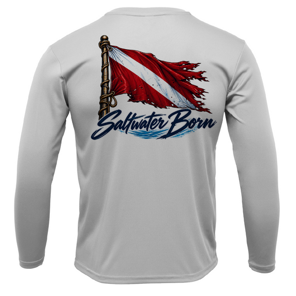 Saltwater Born Diver Down Dive Flag Men's Long Sleeve UPF 50+ Dry-Fit Shirt