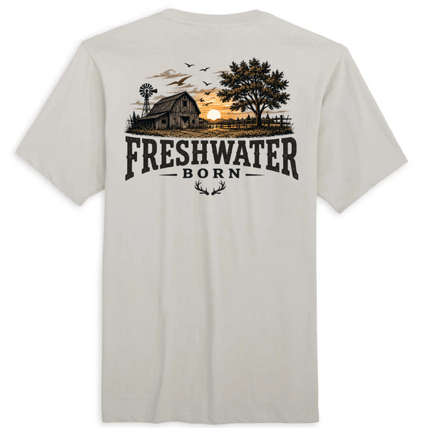 Freshwater Born- Heartland Heritage Men's Cotton Tee