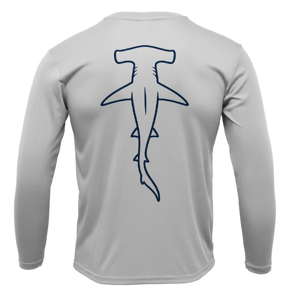 Hammerhead Outline Men's Long Sleeve UPF 50+ Dry-Fit Shirt