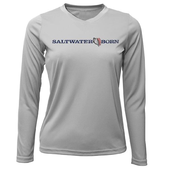 Saltwater Born Black and White Labs Women's Long Sleeve UPF 50+ Dry-Fit Shirt