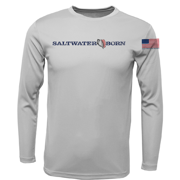 Hammerhead Outline Men's Long Sleeve UPF 50+ Dry-Fit Shirt